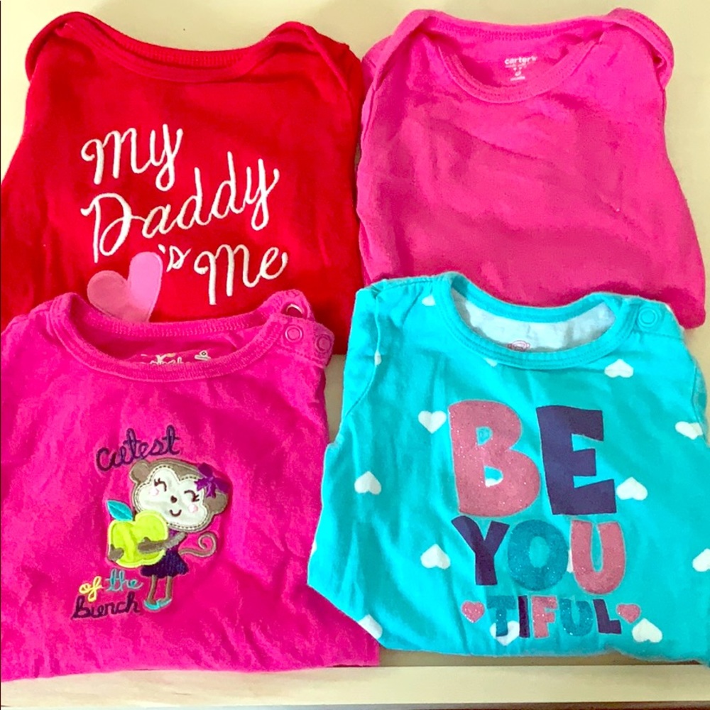 4 long sleeve onesies  - 6months